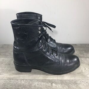 Ariat Mens Paddock Lacer Heritage Western Black Leather Soft Toe Boots Size 12